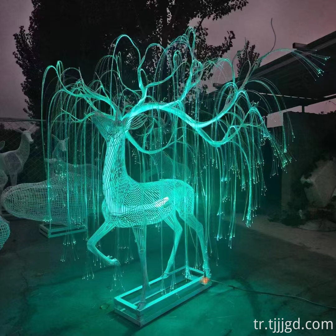 Stainless Steel Simulated Sika Deer Lamp